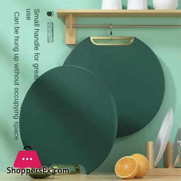 Chopping Board Can Be Vertical Double-sided Antibacterial and Mildew Proof Round Food Grade PE Nordic Green Cutting Board 35CM