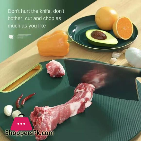 Chopping Board Can Be Vertical Double-sided Antibacterial and Mildew Proof Round Food Grade PE Nordic Green Cutting Board 35CM