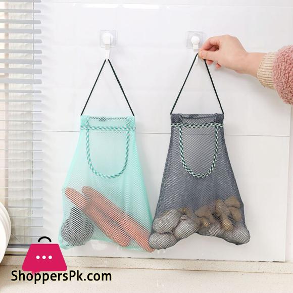 Creative Kitchen Vegetable Storage Mesh Bag Multi purpose Ginger Garlic Onion Sorting Bag Organizer Reusable Foldable Baskets