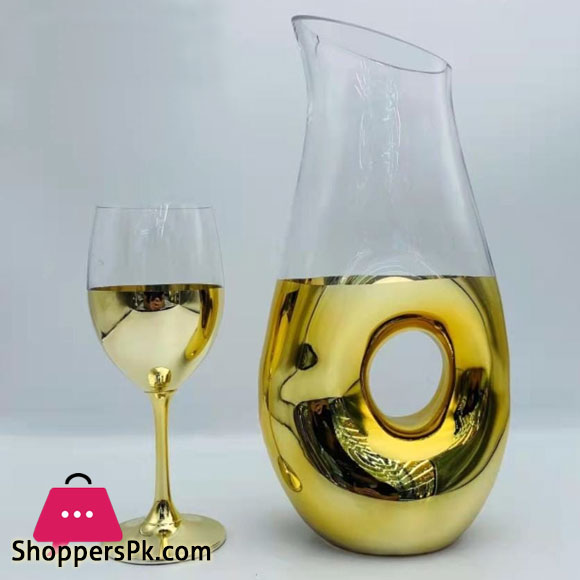 Fancy Glass Water Jug Glass Set of 7