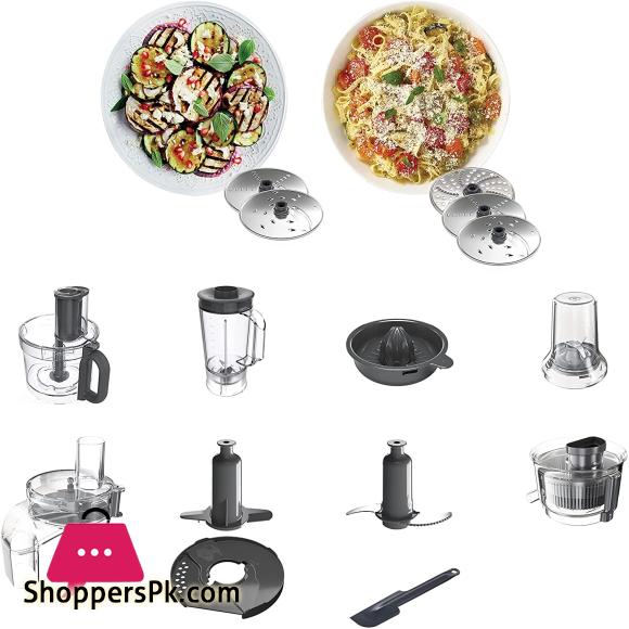 Kenwood Multipro Express Food Processor, 3.0 Litre Bowl With Express Serve, 1.2 Litre Blender, Dough Hook, Whisk, 3 Slicing and Grating Discs, Multi Mill, 1000 Watts , FDP65.880SI