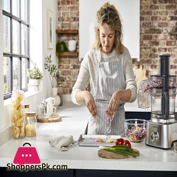 Kenwood Multipro Express Food Processor, 3.0 Litre Bowl With Express Serve, 1.2 Litre Blender, Dough Hook, Whisk, 3 Slicing and Grating Discs, Multi Mill, 1000 Watts , FDP65.880SI