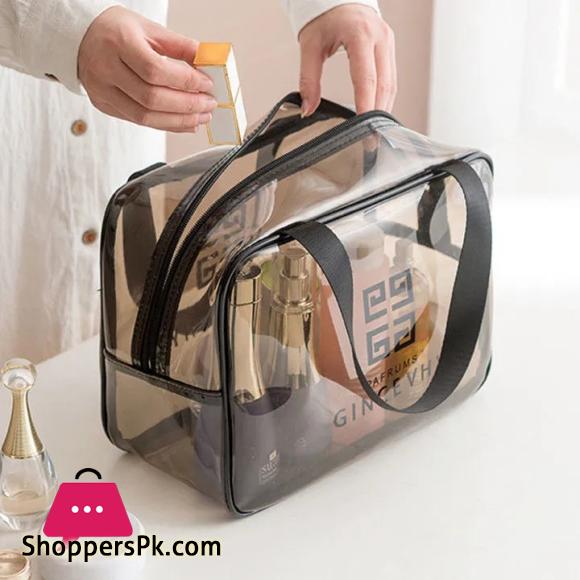 Toiletry Bag Cosmetic Bag Waterproof Makeup Bag Travel Storage Bag Transparent Multipurpose Practical Bath Wash Bag for Girls 1Pcs - Size Medium