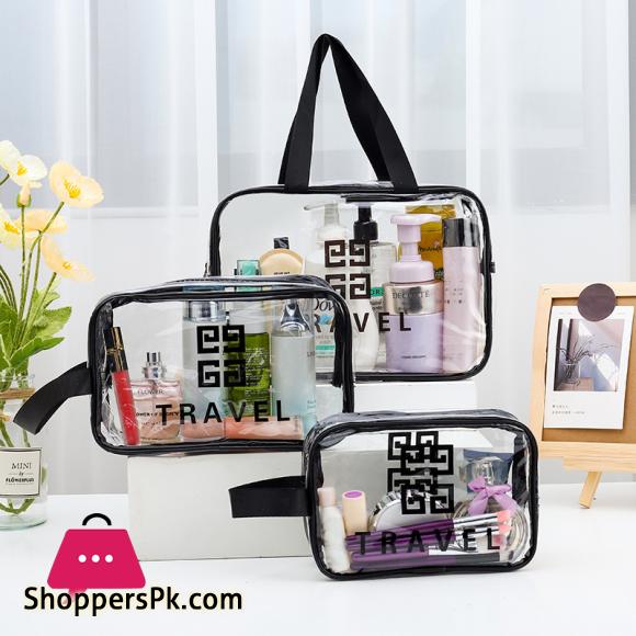 Toiletry Bag Cosmetic Bag Waterproof Makeup Bag Travel Storage Bag Transparent Multipurpose Practical Bath Wash Bag for Girls 1Pcs - Size Medium