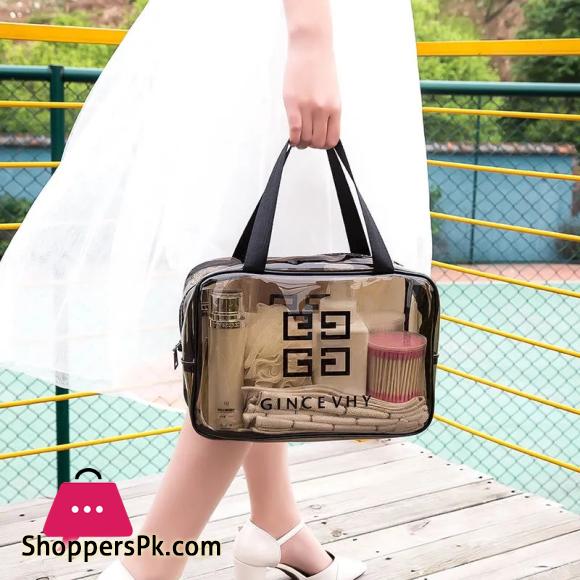 Toiletry Bag Cosmetic Bag Waterproof Makeup Bag Travel Storage Bag Transparent Multipurpose Practical Bath Wash Bag for Girls 1Pcs - Size Large
