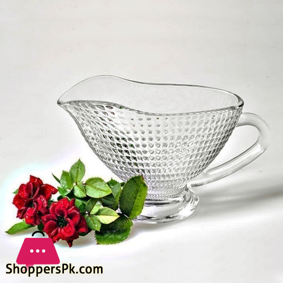 Raita Chutney Serving Glass Bowl with Handle Glass Boat Pack of 2