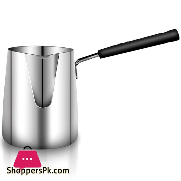 Stainless Steel Butter and Coffee Warmer Turkish Coffee Pot Mini Butter Melting Pot and Milk Pot with Spout