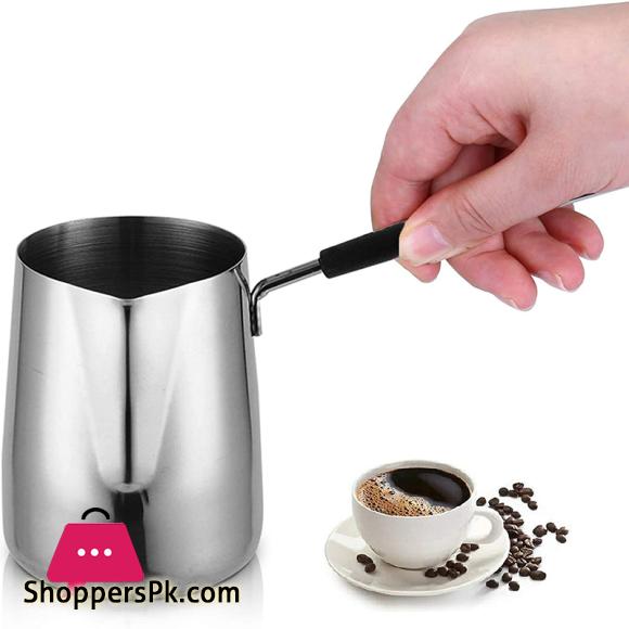 Stainless Steel Butter and Coffee Warmer Turkish Coffee Pot Mini Butter Melting Pot and Milk Pot with Spout