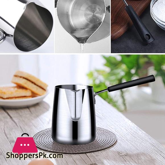 Stainless Steel Butter and Coffee Warmer Turkish Coffee Pot Mini Butter Melting Pot and Milk Pot with Spout