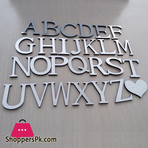 Wall Sticker English Alphabet Acrylic Mirrior 3d Sticker Decoration Wedding love letters Decorative Alphabet - EACH PCS