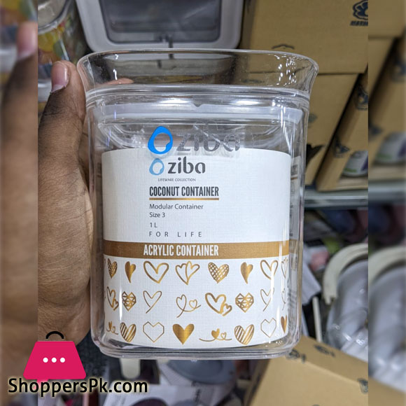 Ziba Sazan Acrylic Coconut Container Small 1700 ML