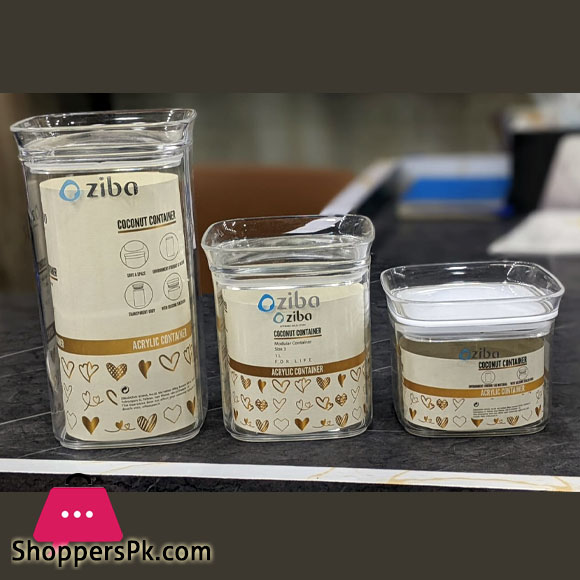 Ziba Sazan Acrylic Coconut Container Small 1000 ML