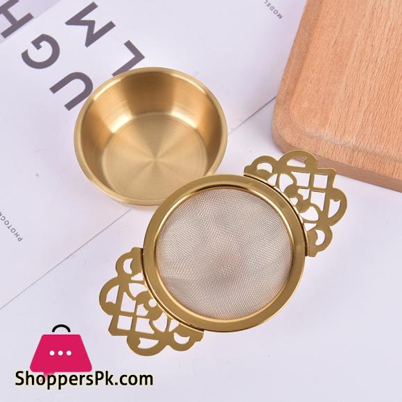 1Pcs Stainless Steel Tea Strainer Easy Clean Loose Leaf Traditional Hanging Herbal Double Ear Infuser Filter Reusable