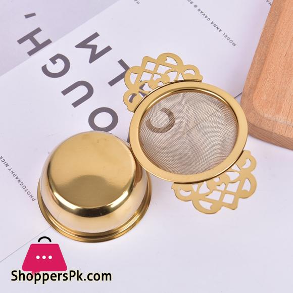 1Pcs Stainless Steel Tea Strainer Easy Clean Loose Leaf Traditional Hanging Herbal Double Ear Infuser Filter Reusable
