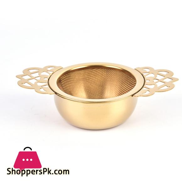 1Pcs Stainless Steel Tea Strainer Easy Clean Loose Leaf Traditional Hanging Herbal Double Ear Infuser Filter Reusable