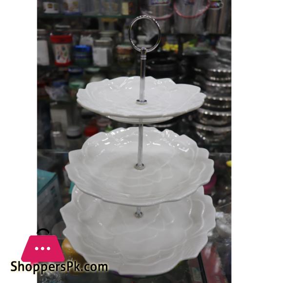 3 Tier Cupcake Stand Tiered Serving - Flower Round