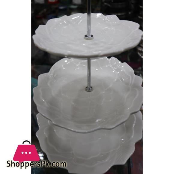 3 Tier Cupcake Stand Tiered Serving - Flower Round