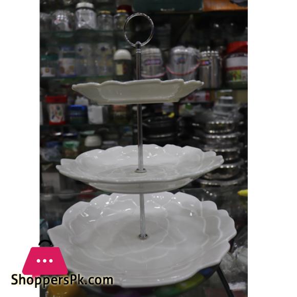 3 Tier Cupcake Stand Tiered Serving - Flower Round