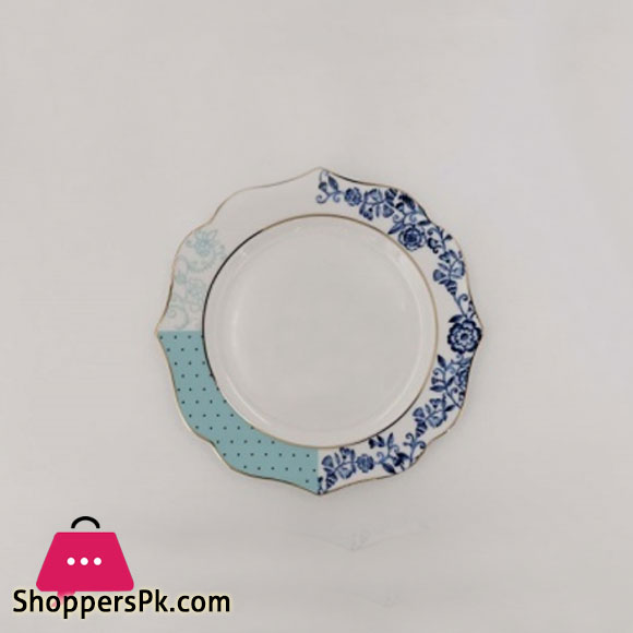 ANGELA ORCHID Plate - Blue Design 8 inch