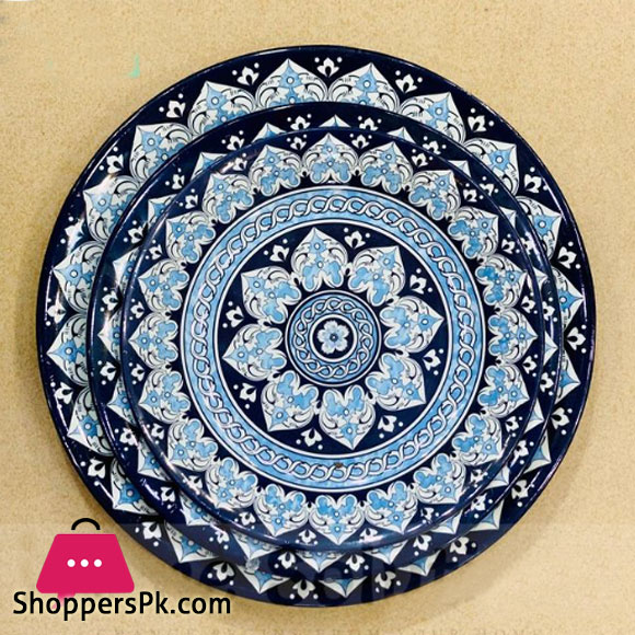 Blue Floral Melamine Quater Plate Pack of 6