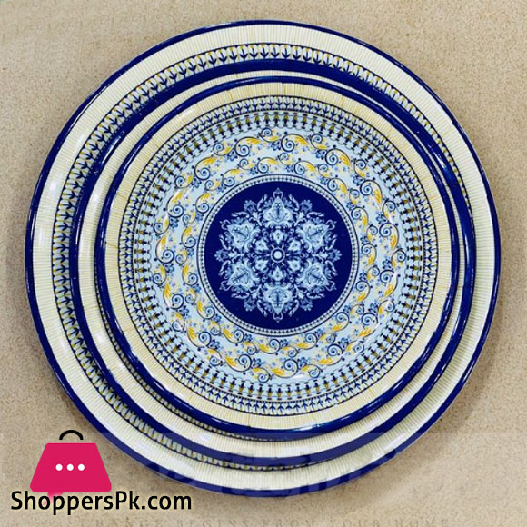 Blue Floral Melamine Deep Plate Pack of 6