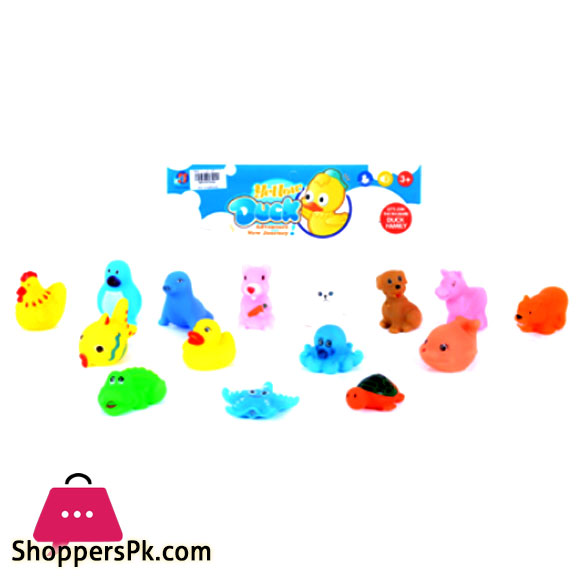 15 pcs Floating Ocean & Farm Animal Bath Time Squirty Toys