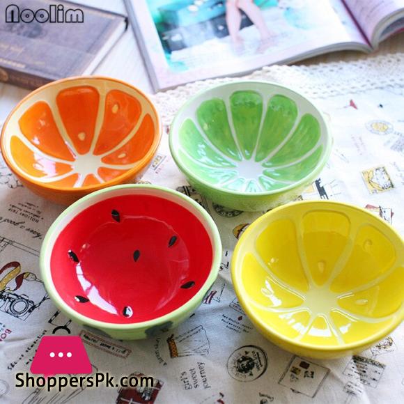 Ceramic Bowl Fruits Print Salad Bowl Baby Love Cute Cups Fruit Kitchen Bowls