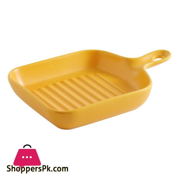 Ceramic Steak Serving Platter with Grill Linings Microwave and oven safe