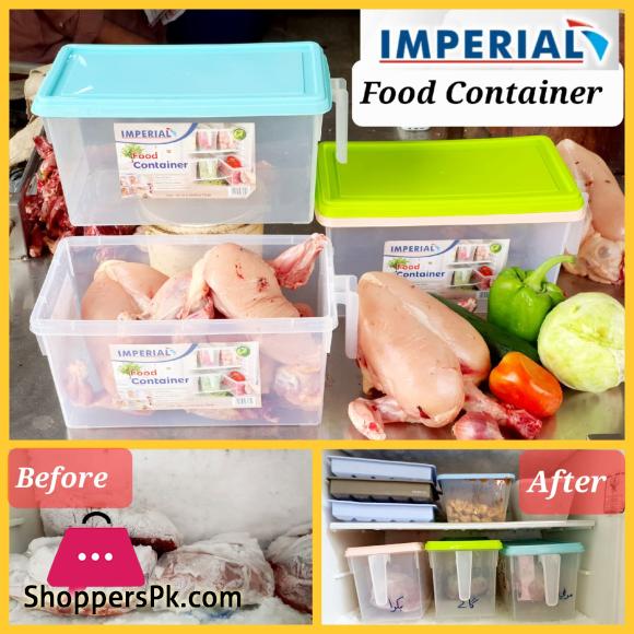 Food Storage Container - Hard Plastic with color cap along with handle - imported product