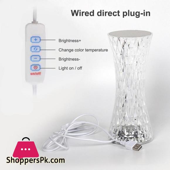 LED Touch Sensor Diamond Table Lamp Small Waist Crystal Decoration Light For Bar Bedroom Bedside Coffee Desk Night Lighting Gift