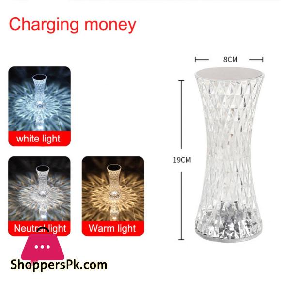 LED Touch Sensor Diamond Table Lamp Small Waist Crystal Decoration Light For Bar Bedroom Bedside Coffee Desk Night Lighting Gift