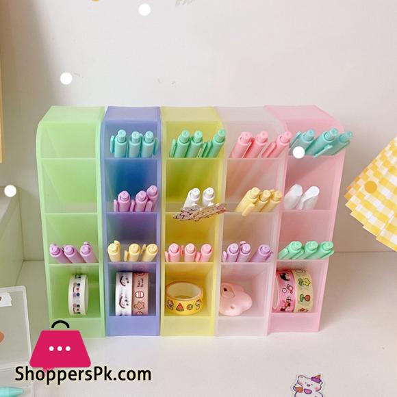 New Desk Pen Holder Pencil Makeup Storage Box Desktop Organizer School Office Stationery