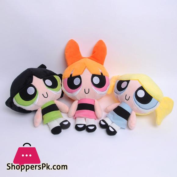 Powerpuff Girls Plush Toys Cute Blossom Buttercup Bubbles Stuffed Dolls Gifts for Children - 9 Inch