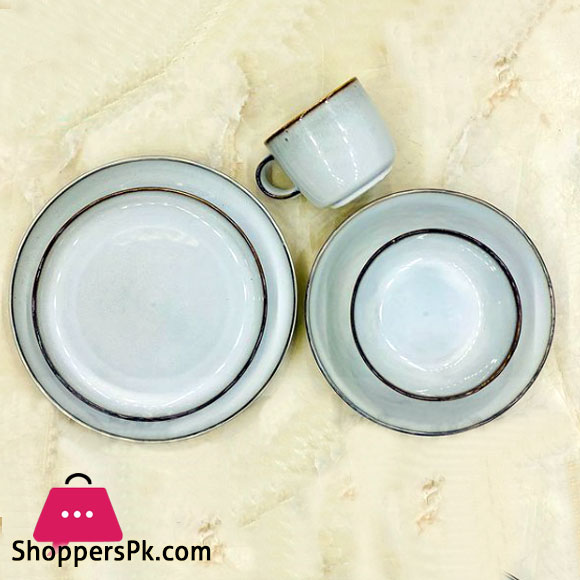 Shoppers Superior Quality New Glossy Color Stoneware Dinner Series in Basic Granite Finish 6-Person 30 Pcs Set