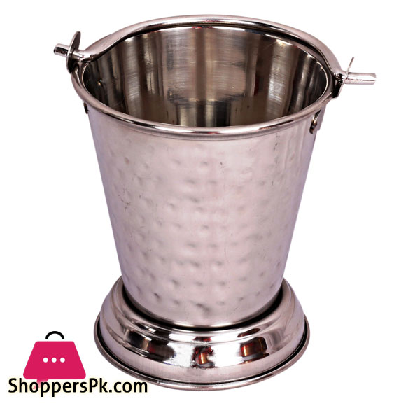 Traditional Stainless Steel Balti Kitchen Stainless Steel Bucket for Serving Daal Small Bucket