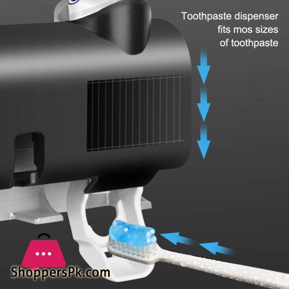 UV Toothbrush Holder Cleaner Solar USB Powered Wall Mount Toothbrush Holder Toothpaste Dispenser For Bathroom