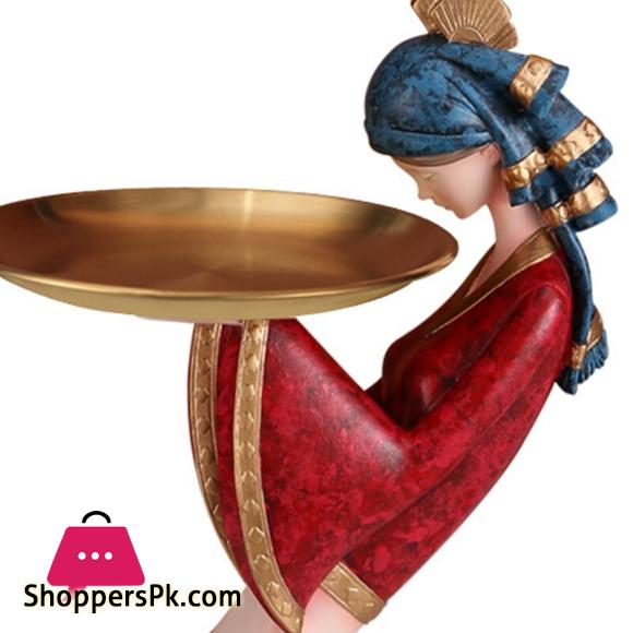 Victoria Girl Doll Storage Tray Plate Decoration Home Decoration Desktop Resin Art Sculpture Statue