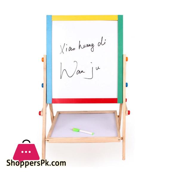 Wooden Kids Learning Art Easel Magnetic Stationery Double Sided Drawing Board Kit -