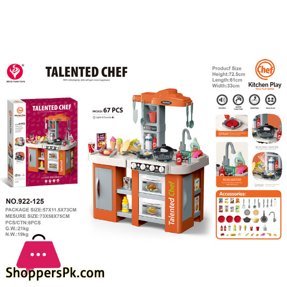 Toy Set Kids DIY - Cooking Toys Spray Water With Light Sound - Chef Role Pretend Play Game