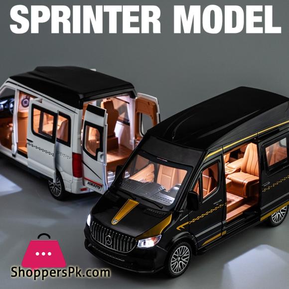 1:24 Benzs Sprinter MPV Alloy Car Model Diecast Metal Toy Bus Car Model Sound and Light High Simulation Collection Kids Toy Gift|