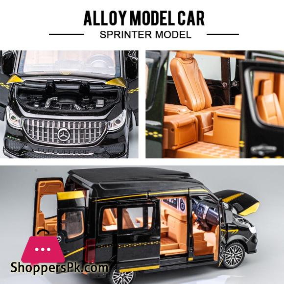 1:24 Benzs Sprinter MPV Alloy Car Model Diecast Metal Toy Bus Car Model Sound and Light High Simulation Collection Kids Toy Gift|