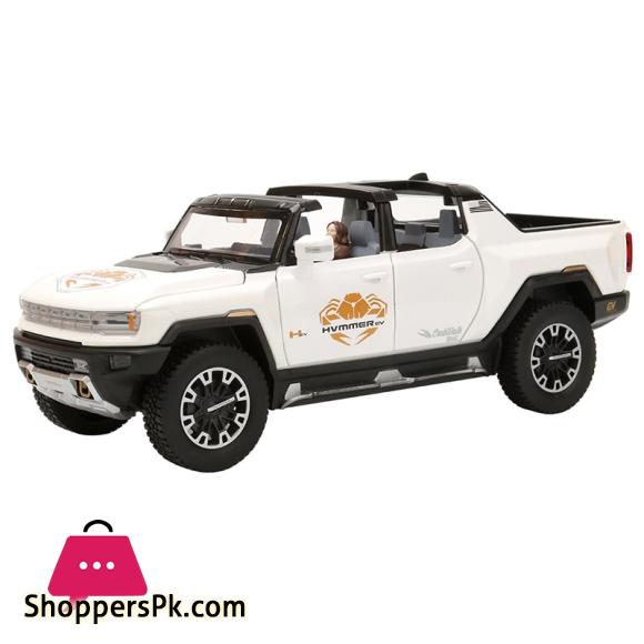 1:24 Hummer EV Truck Alloy Car Model New Energy Off-road Vehicle Toys Simulation With Sound And Light Two Styles