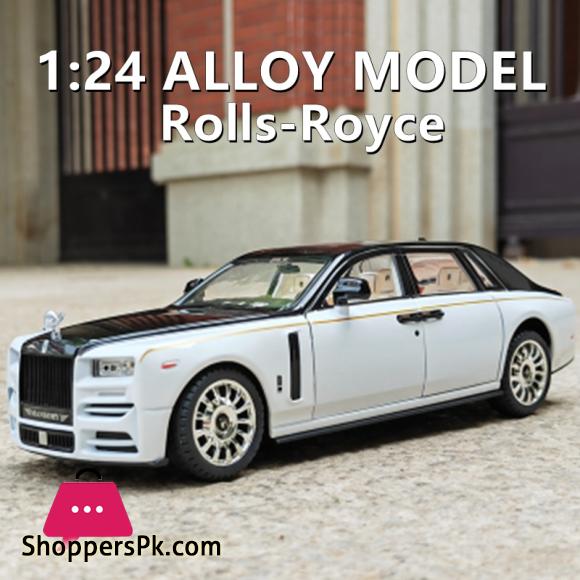1:24 Sound and Light Pull Back Alloy Car Model Car Set Childrens Toys Rolls-Royce Phantom Ornaments Collection