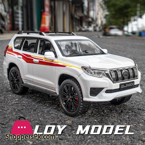1:24 TOYOTA Prado SUV Alloy Car Model Diecast Metal Toy Off-road Vehicles Car Model Simulation Sound Light Collection