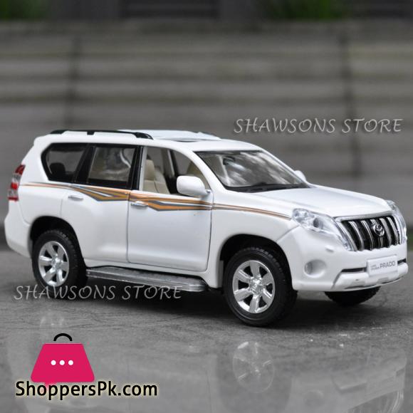 1:32 Scale Diecast Metal Car Model Toyota Land Cruiser Prado SUV Replica Pull Back Toy With Sound & Light