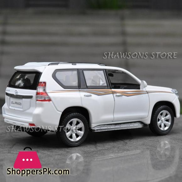 1:32 Scale Diecast Metal Car Model Toyota Land Cruiser Prado SUV Replica Pull Back Toy With Sound & Light