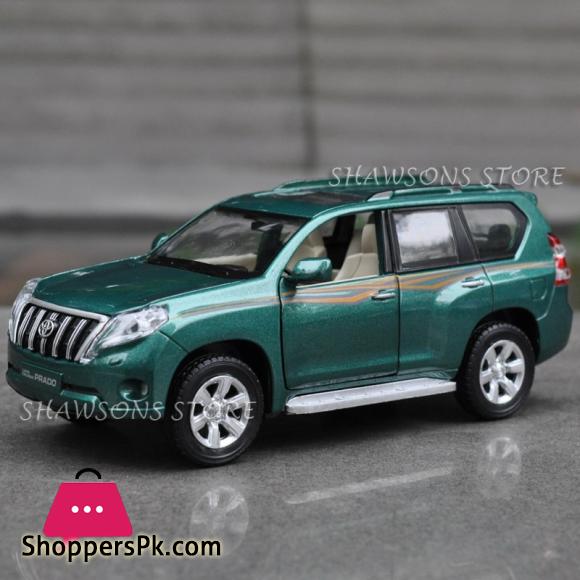 1:32 Scale Diecast Metal Car Model Toyota Land Cruiser Prado SUV Replica Pull Back Toy With Sound & Light
