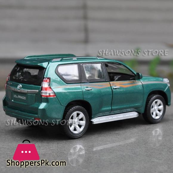 1:32 Scale Diecast Metal Car Model Toyota Land Cruiser Prado SUV Replica Pull Back Toy With Sound & Light