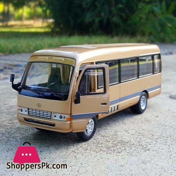 1:32 Toyota Coaster Bus Alloy Car Diecast Model Car Toy Simulation Metal Business Bus Vehicle Toys For Kids Gifts