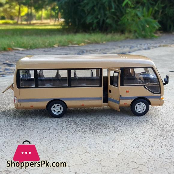 1:32 Toyota Coaster Bus Alloy Car Diecast Model Car Toy Simulation Metal Business Bus Vehicle Toys For Kids Gifts